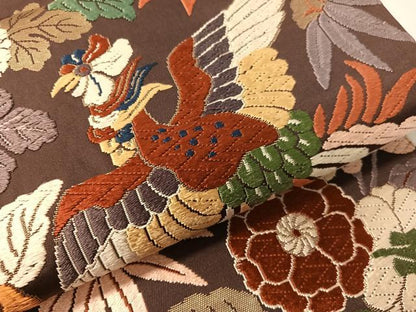 平和屋着物●六通柄袋帯　唐織　鳳凰花文　金糸　正絹　逸品　CABL0260vp