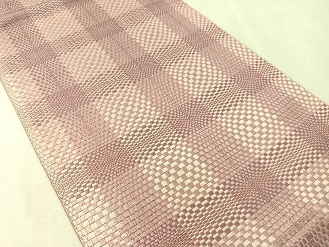平和屋着物●本場筑前博多織　全通柄　京袋帯　市松吉祥文　正絹　逸品　未使用　CABL0265vp