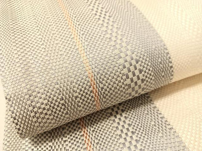 平和屋着物●両面　全通柄袋帯　櫛織　よろけ縞　金銀糸　正絹　逸品　CABL0266vp