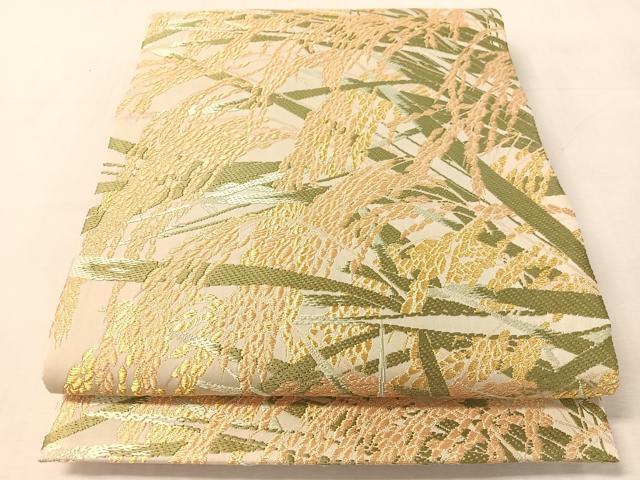 平和屋着物●皇室・伊勢神宮御用　御御帯　山口美術織物　山口弘躬　太鼓柄袋帯　唐織　天恵豊穣文　金糸　正絹　逸品　CABL0271vp