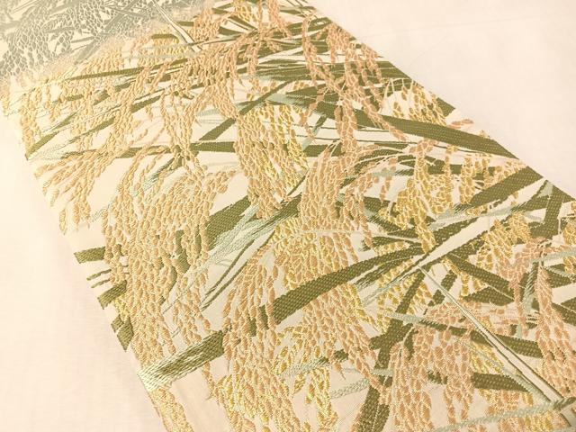 平和屋着物●皇室・伊勢神宮御用　御御帯　山口美術織物　山口弘躬　太鼓柄袋帯　唐織　天恵豊穣文　金糸　正絹　逸品　CABL0271vp