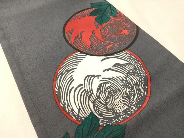 平和屋着物●太鼓柄袋帯　紬地　乱菊丸文　正絹　逸品　CABL0276vp