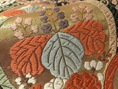 平和屋着物●唐織佐賀錦　六通柄袋帯　芝垣秀花文　金糸　正絹　逸品　CABL0277vp