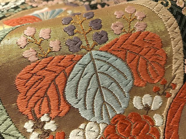 平和屋着物●唐織佐賀錦　六通柄袋帯　芝垣秀花文　金糸　正絹　逸品　CABL0277vp
