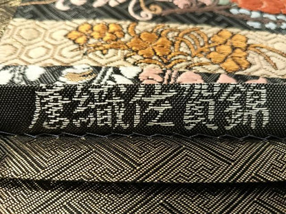 平和屋着物●唐織佐賀錦　六通柄袋帯　芝垣秀花文　金糸　正絹　逸品　CABL0277vp