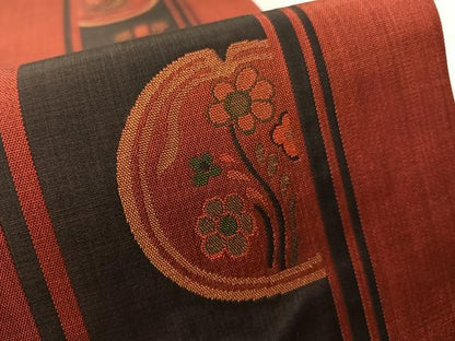 平和屋着物●名門木屋太　今河織物　六通柄袋帯　花鳥丸間道　正絹　逸品　未使用　CABL0280vp