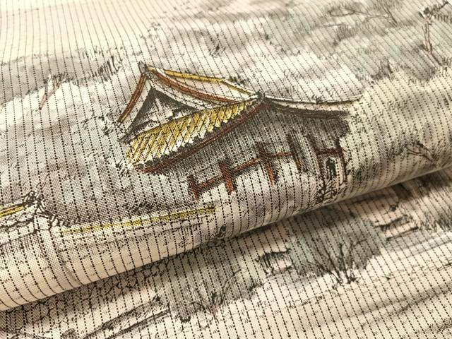 平和屋着物●全通柄袋帯　本場大島紬　作家物　手描き　泉涌寺　宮之原織謹製　証紙付き　正絹　逸品　CABL0282vp