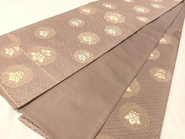平和屋着物●六通柄袋帯　唐織　草花丸文　金糸　正絹　逸品　CABL0284vp