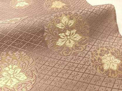 平和屋着物●六通柄袋帯　唐織　草花丸文　金糸　正絹　逸品　CABL0284vp