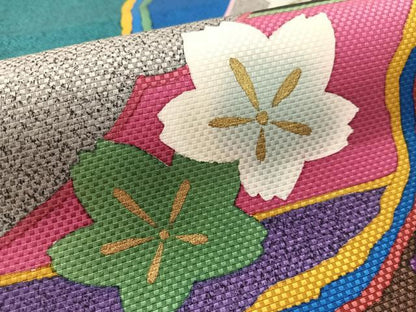 平和屋着物●中嶋まさひろ 蝋彩染作家　六通柄袋帯　片輪車花文　金彩　正絹　逸品　未使用　CABL0289vp