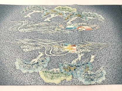 平和屋着物●太鼓柄袋帯　刺繍　浜松文　金糸　正絹　逸品　未使用　CABL0290vp