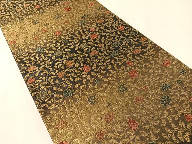 平和屋着物●紋屋井関　御寮織　六通柄袋帯　花唐草文　金糸　正絹　逸品　CABL0291vp
