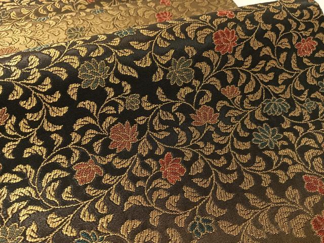 平和屋着物●紋屋井関　御寮織　六通柄袋帯　花唐草文　金糸　正絹　逸品　CABL0291vp