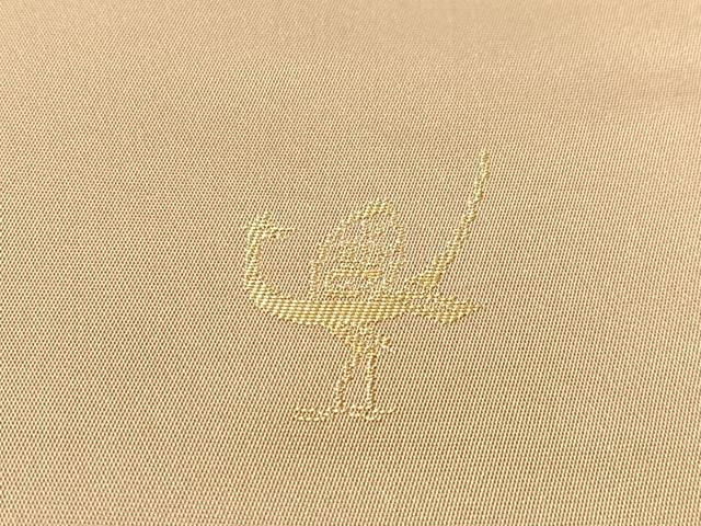平和屋着物●西陣　白綾苑大庭　六通柄袋帯　草花文　金糸　正絹　逸品　CABL0293vp