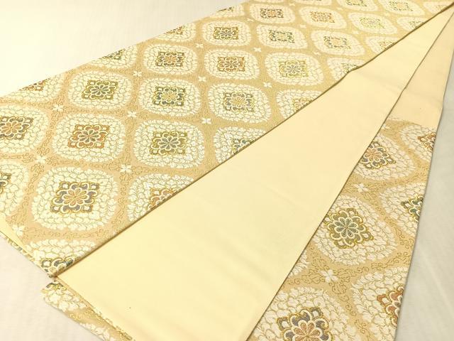 平和屋着物●六通柄袋帯　唐織　菱花文　金糸　正絹　逸品　CABL0300vp