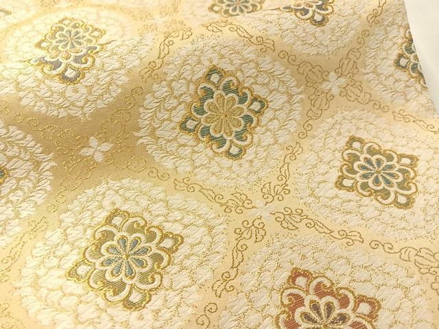 平和屋着物●六通柄袋帯　唐織　菱花文　金糸　正絹　逸品　CABL0300vp