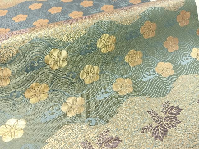 平和屋着物●全通柄袋帯　松皮桐花文　金糸　正絹　逸品　CABL0302vp