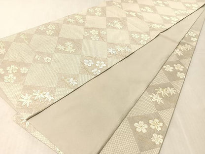 平和屋着物●西陣　織楽浅野謹製　六通柄袋帯　唐織　吹き寄せ花菱文　金糸　正絹　逸品　CABL0304vp