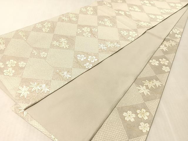 平和屋着物●西陣　織楽浅野謹製　六通柄袋帯　唐織　吹き寄せ花菱文　金糸　正絹　逸品　CABL0304vp