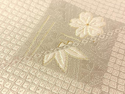 平和屋着物●西陣　織楽浅野謹製　六通柄袋帯　唐織　吹き寄せ花菱文　金糸　正絹　逸品　CABL0304vp