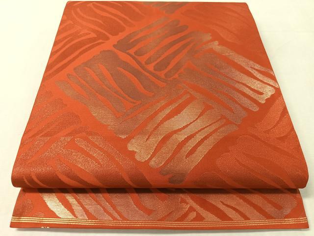 平和屋着物●西陣　川島織物　六通柄　本袋帯　菱吉祥文　金糸　正絹　逸品　CABL0305vp