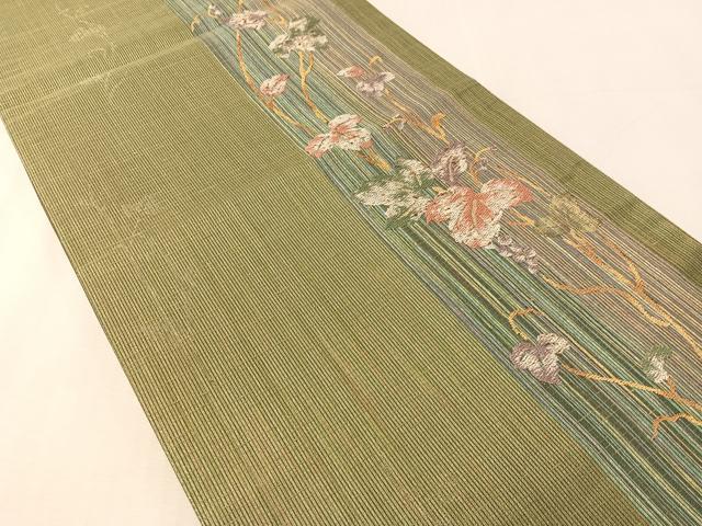 平和屋着物●六通柄袋帯　葡萄蔦の葉文　金糸　やまと誂製　正絹　逸品　未使用　CABL0311vp