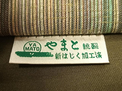 平和屋着物●六通柄袋帯　葡萄蔦の葉文　金糸　やまと誂製　正絹　逸品　未使用　CABL0311vp