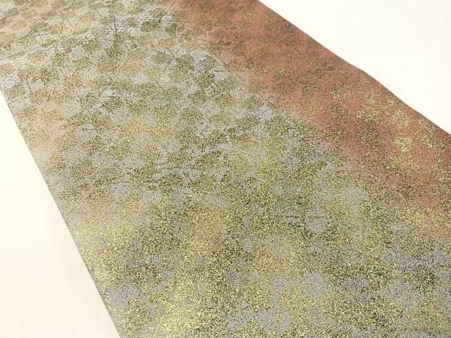 平和屋着物●全通柄袋帯　幾何学間道　金彩　銀座おゝぎ屋扱い　正絹　逸品　未使用　CABL0313vp