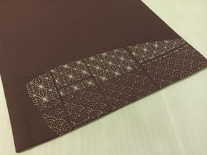 平和屋着物●太鼓柄袋帯　総刺繍　刺し子　紬地　吉祥丸文　正絹　逸品　未使用　CABL0318vp