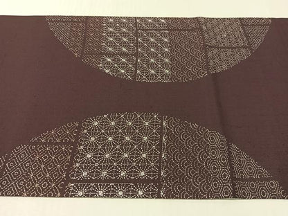 平和屋着物●太鼓柄袋帯　総刺繍　刺し子　紬地　吉祥丸文　正絹　逸品　未使用　CABL0318vp