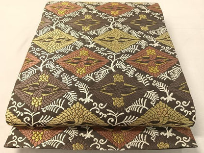 平和屋着物●六通柄袋帯　唐織　双鶴菱文　金糸　正絹　逸品　CABL0320vp