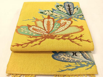平和屋着物●爪掻き本綴れ　八寸名古屋帯　作家物　松　金銀糸　正絹　逸品　CABL0327vp