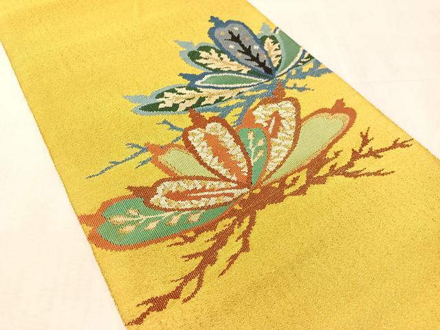 平和屋着物●爪掻き本綴れ　八寸名古屋帯　作家物　松　金銀糸　正絹　逸品　CABL0327vp