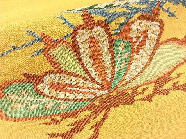平和屋着物●爪掻き本綴れ　八寸名古屋帯　作家物　松　金銀糸　正絹　逸品　CABL0327vp