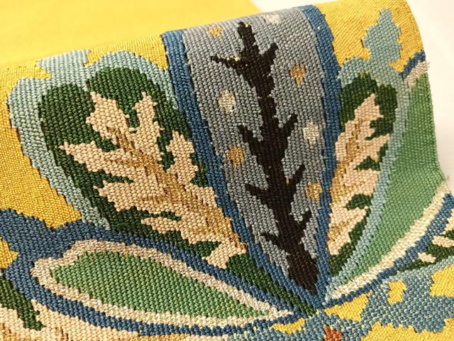 平和屋着物●爪掻き本綴れ　八寸名古屋帯　作家物　松　金銀糸　正絹　逸品　CABL0327vp