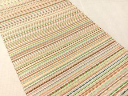 平和屋着物●爪掻き本綴れ　八寸名古屋帯　横段文　金銀糸　正絹　逸品　CABL0331vp