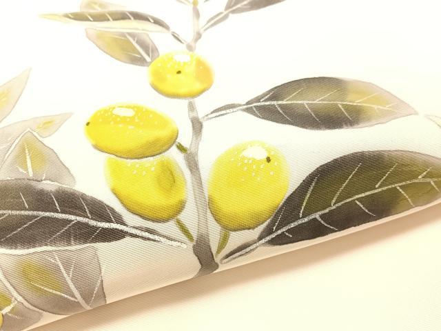平和屋着物●塩瀬　九寸名古屋帯　作家物　手描き　成り物　正絹　逸品　CABL0338vp