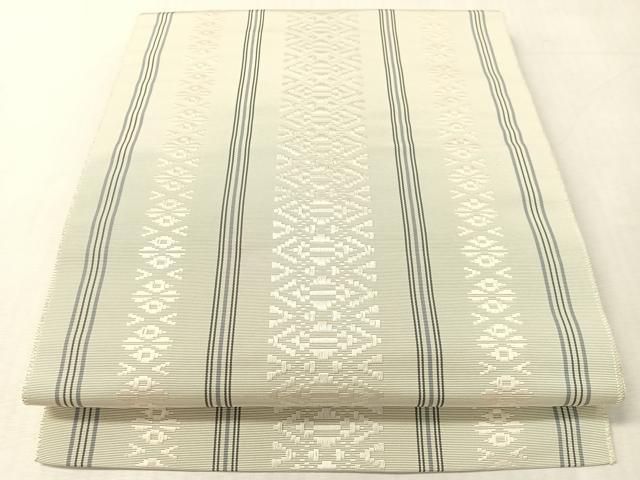 平和屋着物●本場筑前博多織　八寸名古屋帯　献上　正絹　逸品　CABL0340vp