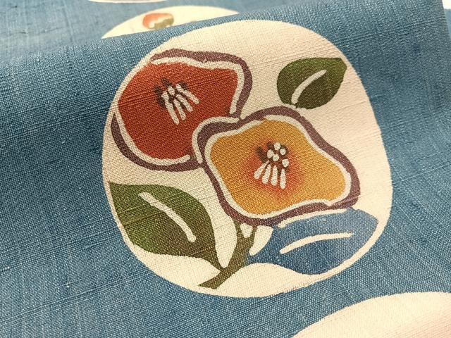 平和屋着物●九寸名古屋帯　紬地　紅型　花丸文　正絹　逸品　CABL0345vp