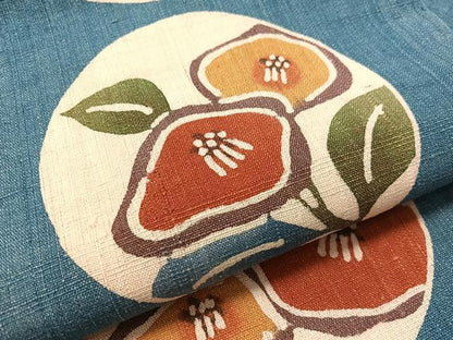 平和屋着物●九寸名古屋帯　紬地　紅型　花丸文　正絹　逸品　CABL0345vp