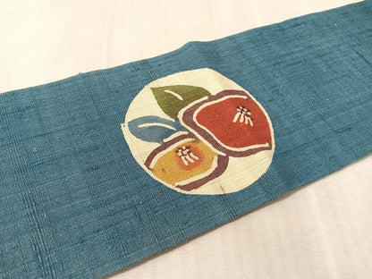 平和屋着物●九寸名古屋帯　紬地　紅型　花丸文　正絹　逸品　CABL0345vp