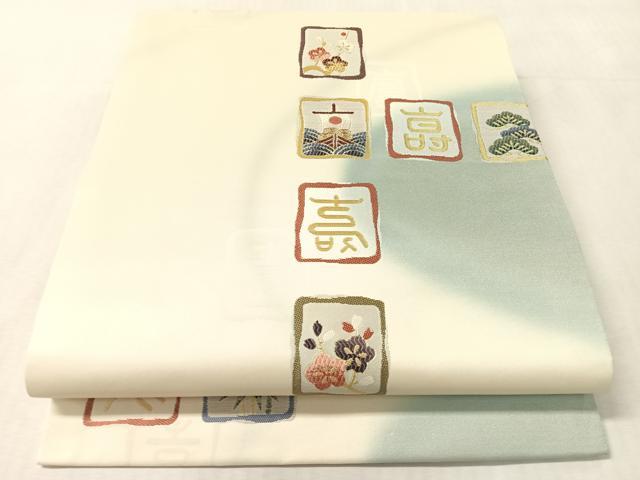 平和屋着物●九寸開き名古屋帯　唐織　宝舟吉祥　金糸　正絹　逸品　未使用　CABL0353vp