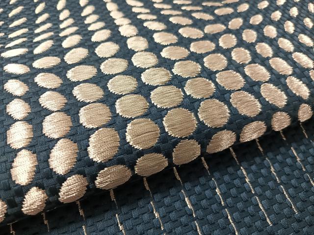 平和屋着物●本場筑前博多織　八寸名古屋帯　幾何学文様　銀糸　正絹　逸品　CABL0356vp