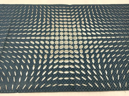 平和屋着物●本場筑前博多織　八寸名古屋帯　幾何学文様　銀糸　正絹　逸品　CABL0356vp
