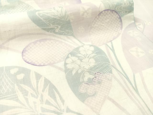 平和屋着物●九寸名古屋帯　水辺風景文　綿　逸品　CABL0358vp