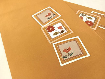 平和屋着物●塩瀬　九寸名古屋帯　駒刺繍　吉祥花文　金彩　正絹　逸品　CABL0371vp