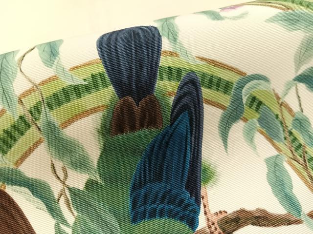 平和屋着物●塩瀬　九寸名古屋帯　作家物　手描き　双鳥丸文　小大丸　金彩　たとう紙付き　正絹　逸品　CABL0372vp