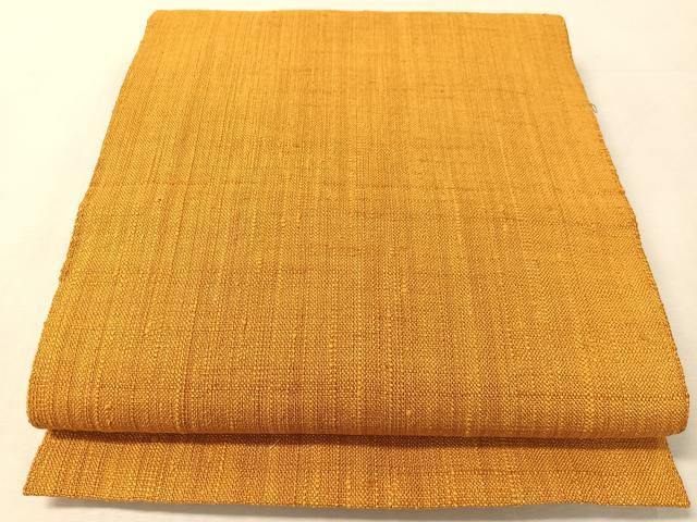 平和屋着物●八寸名古屋帯　紬地　金茶色　正絹　逸品　CABL0373vp