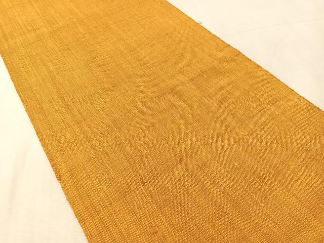 平和屋着物●八寸名古屋帯　紬地　金茶色　正絹　逸品　CABL0373vp