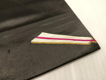 平和屋着物●アンティーク　大正ロマン　総手刺繍　九寸開き名古屋帯　扇面雲龍文　黒地　金銀糸　正絹　逸品　CABL0376vp